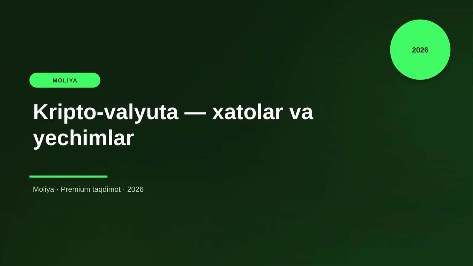 Kripto-valyuta — xatolar va yechimlar