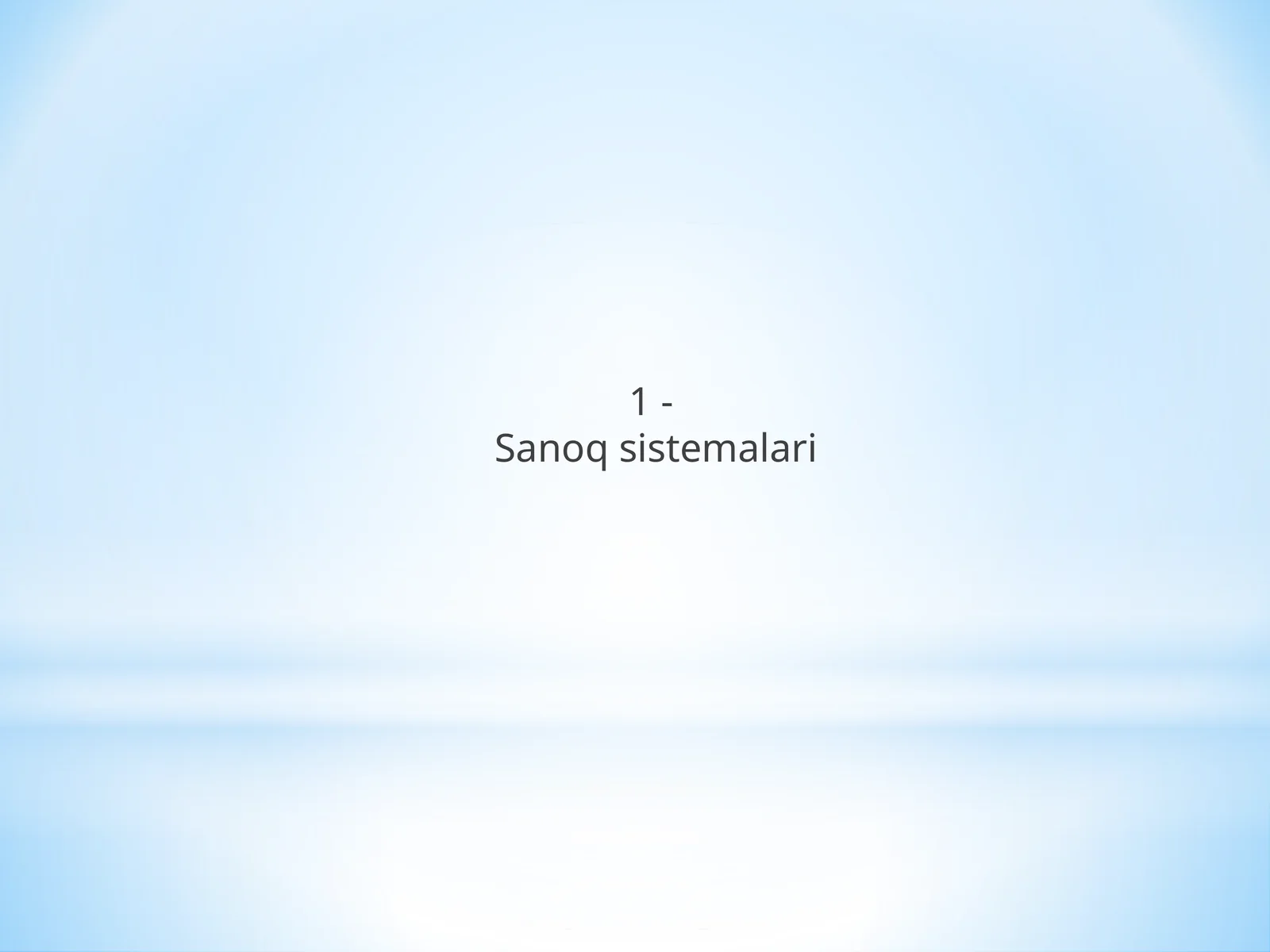 Sanoq sistemalari