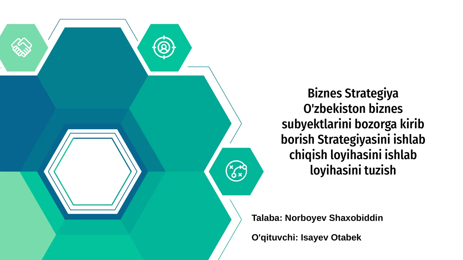 Biznes Strategiya O'zbekiston biznes subyektlarini bozorga kirib borish Strategiyasi