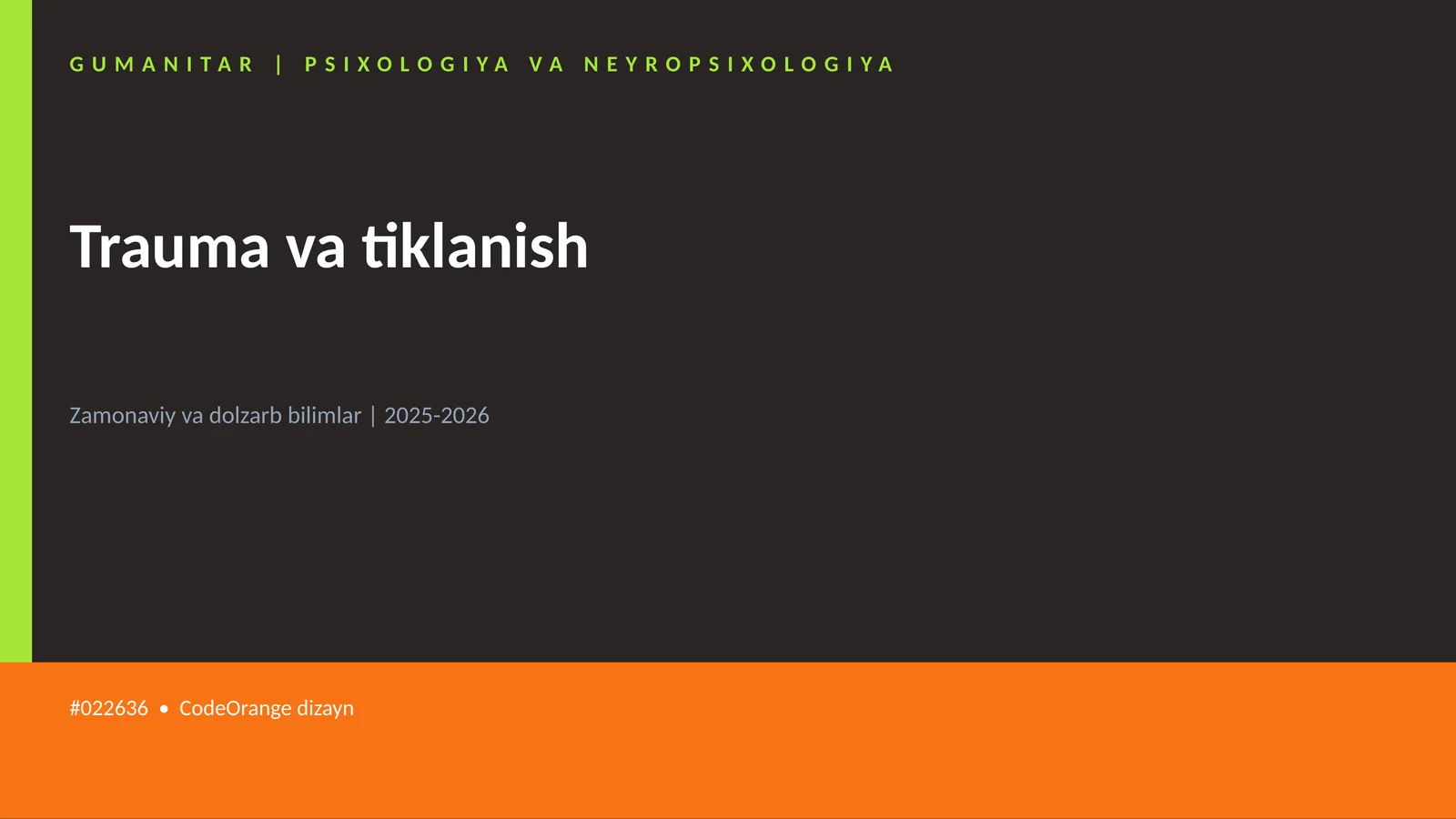 Trauma va tiklanish
