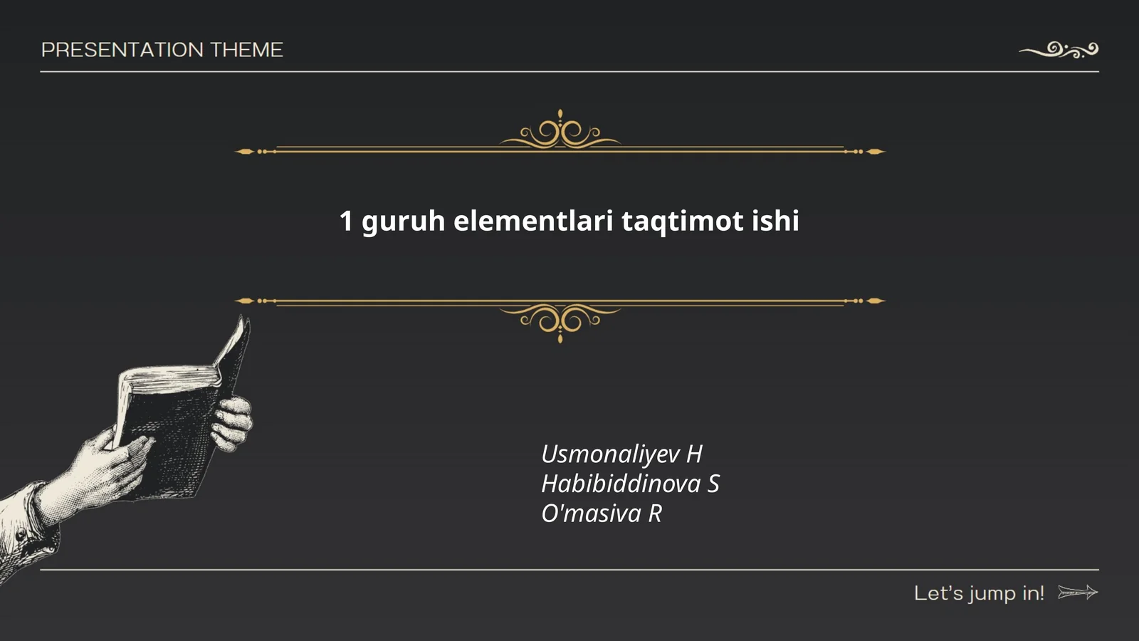 1 guruh elementlari taqdimot ishi