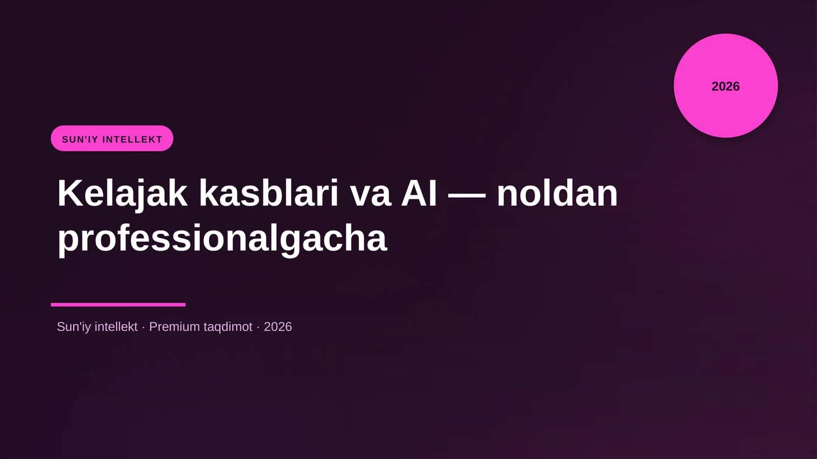 Kelajak kasblari va AI — noldan professionalgacha