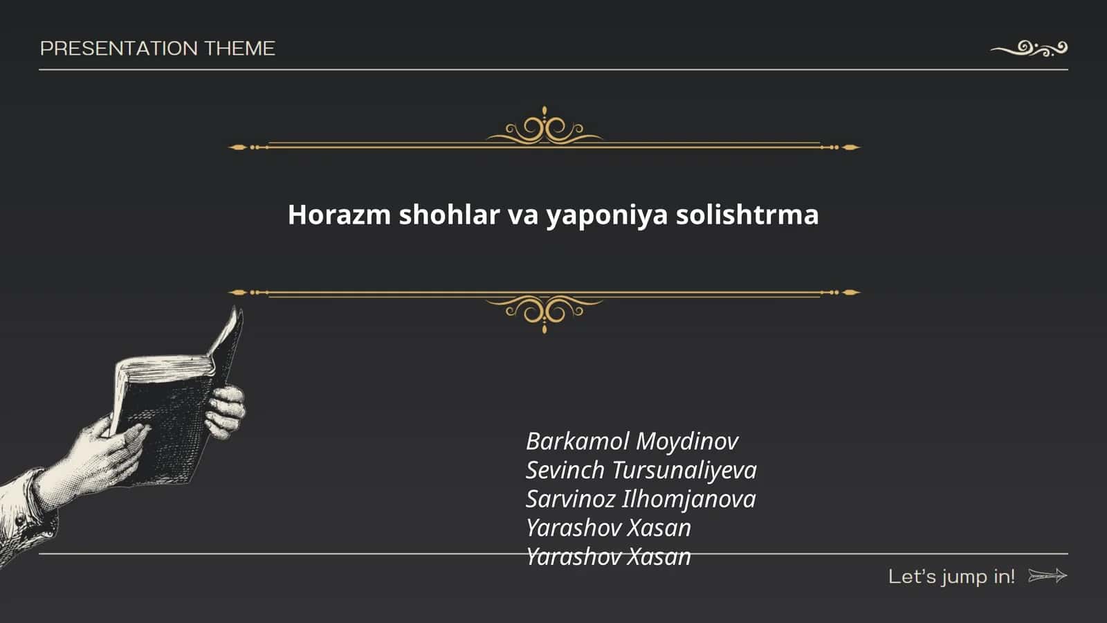 Horazm shohlar va yaponiya solishtrma