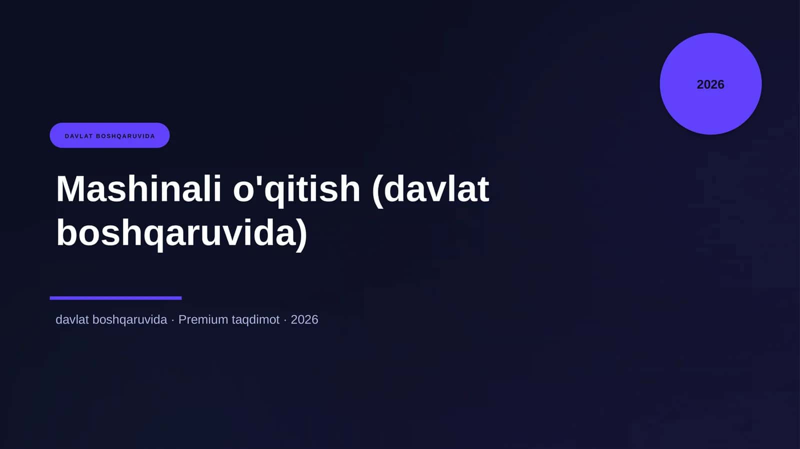 Mashinali o'qitish (davlat boshqaruvida)