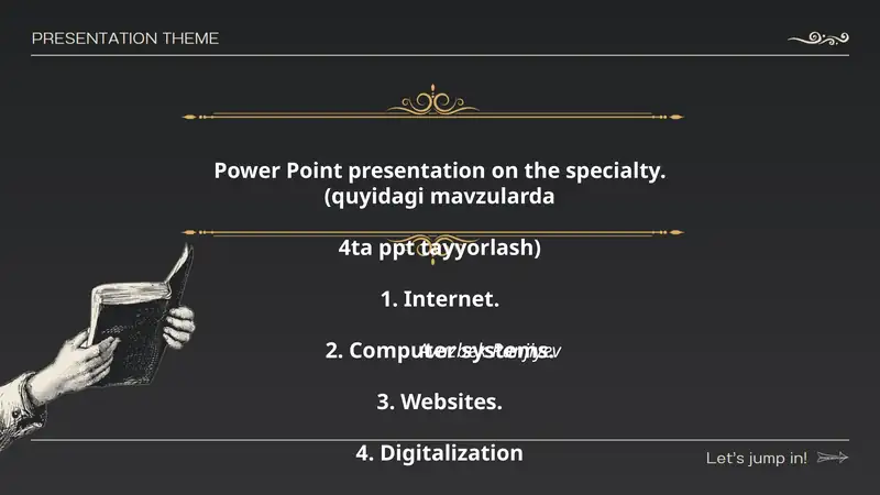 Power Point presentation on the specialty