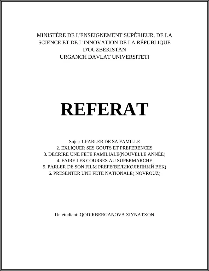 Présenter les membres de sa famille et leur rôle