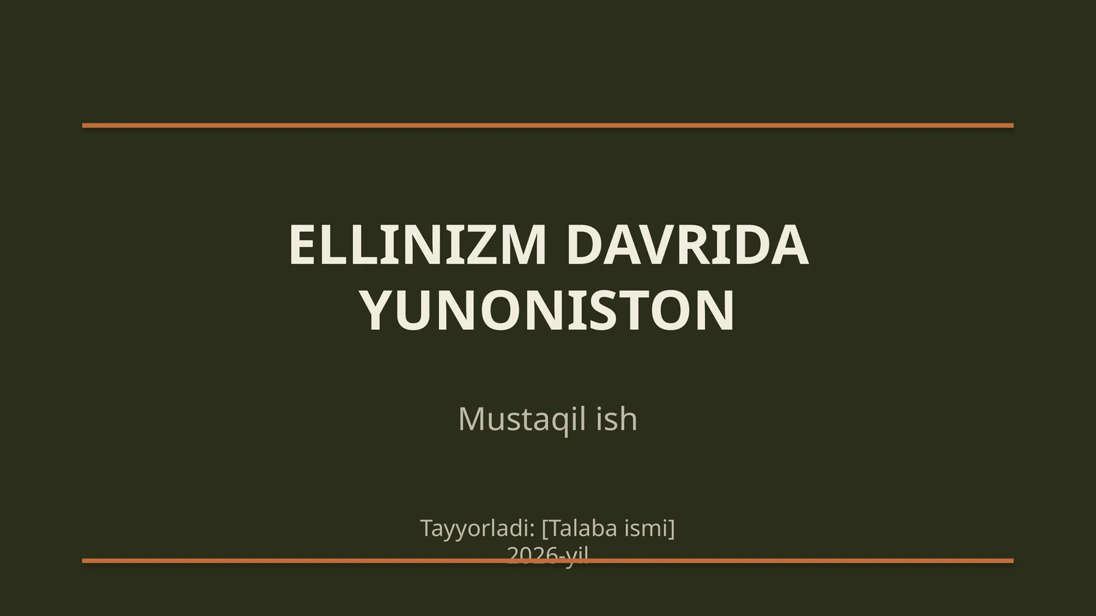 Ellinizm Davrida Yunoniston