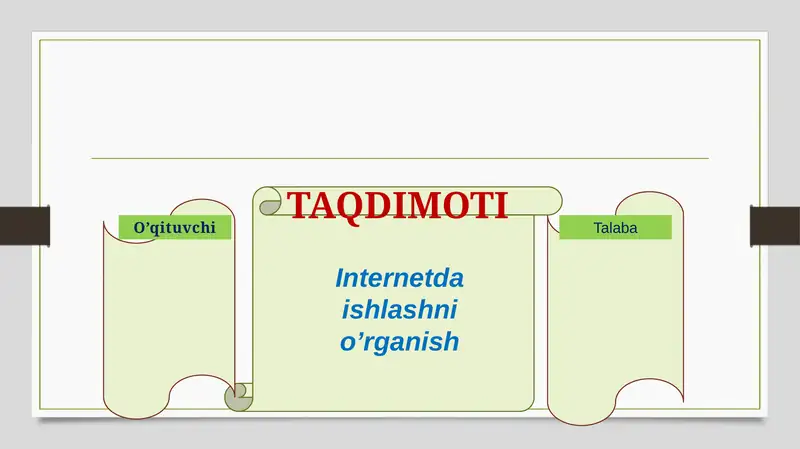 INTERNETDA ISHLASHNI O’RGANISH