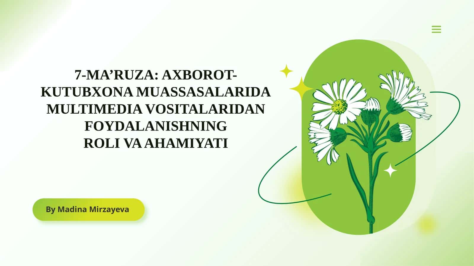 AXBOROT-KUTUBXONA MUASSASALARIDAMULTIMEDIA VOSITALARIDAN FOYDALANISHNINGROLI VA AHAMIYATI