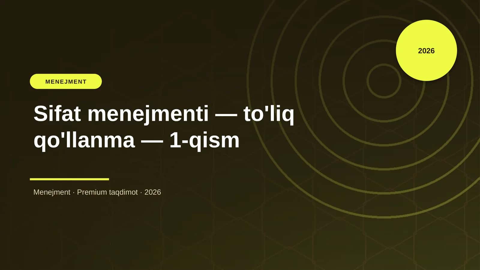 Sifat menejmenti — to'liq qo'llanma — 1-qism