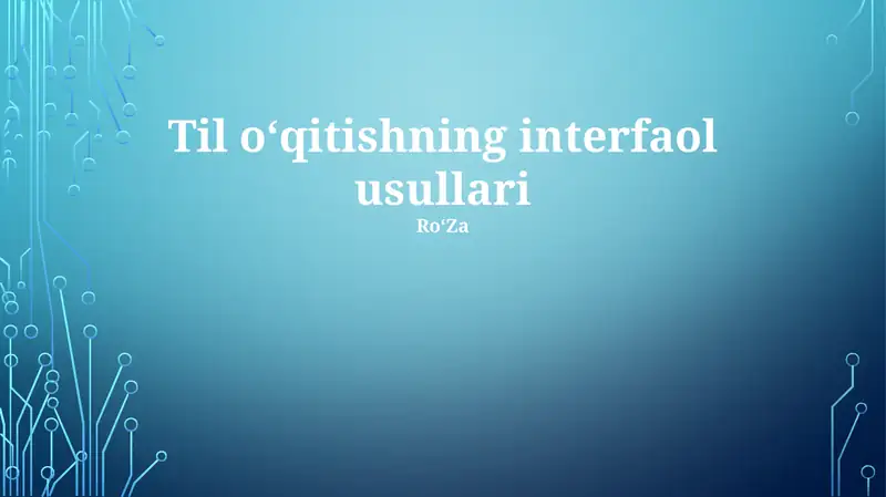 Til oʻqitishning interfaol usullari