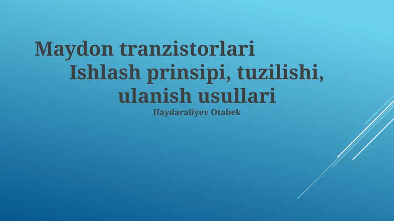 Maydon tranzistorlari