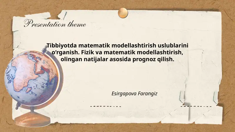 Tibbiyotda matematik modellashtirish