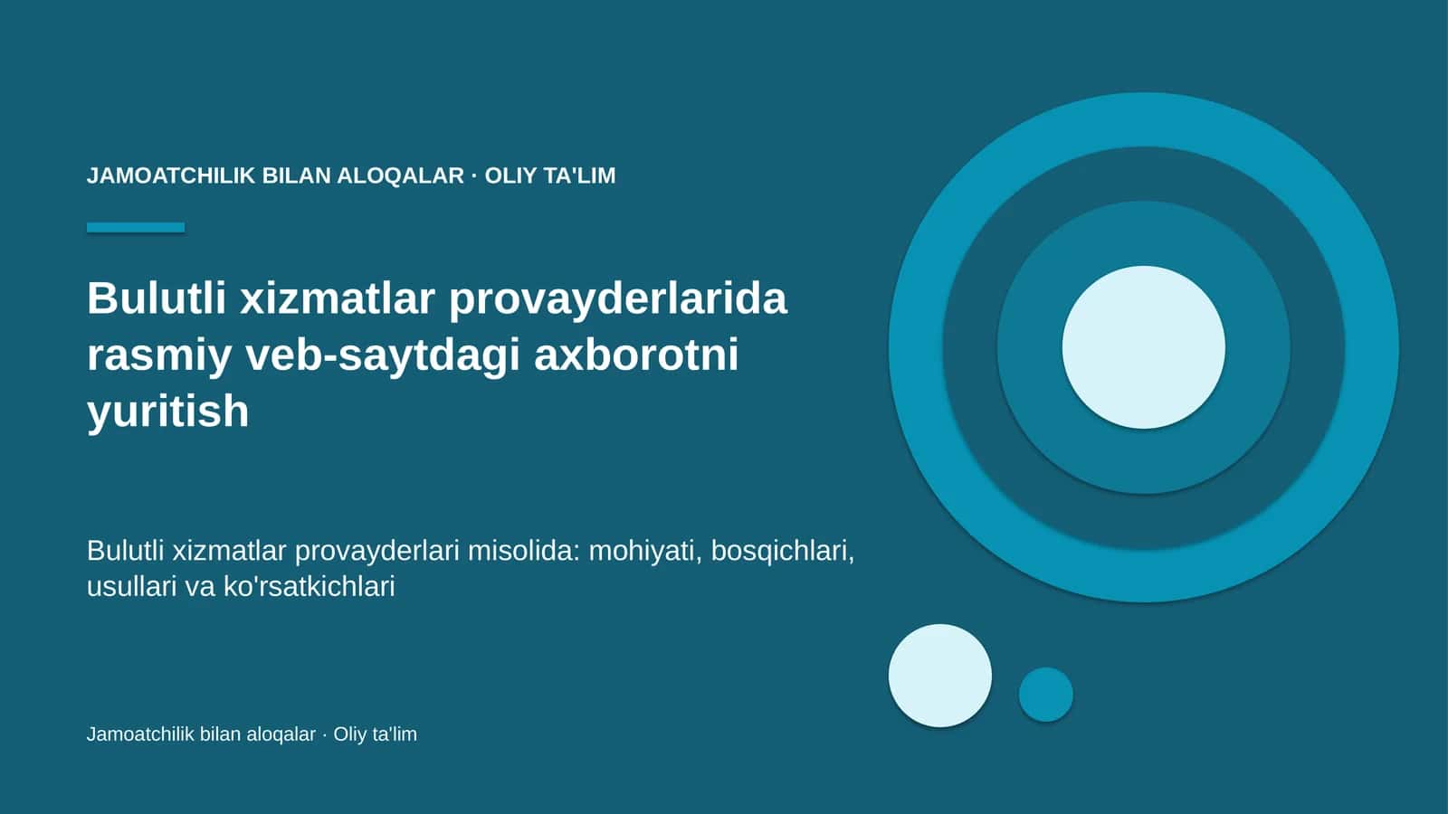 bulutli xizmatlar provayderlarida rasmiy veb saytdagi axborotni yuritish 4806