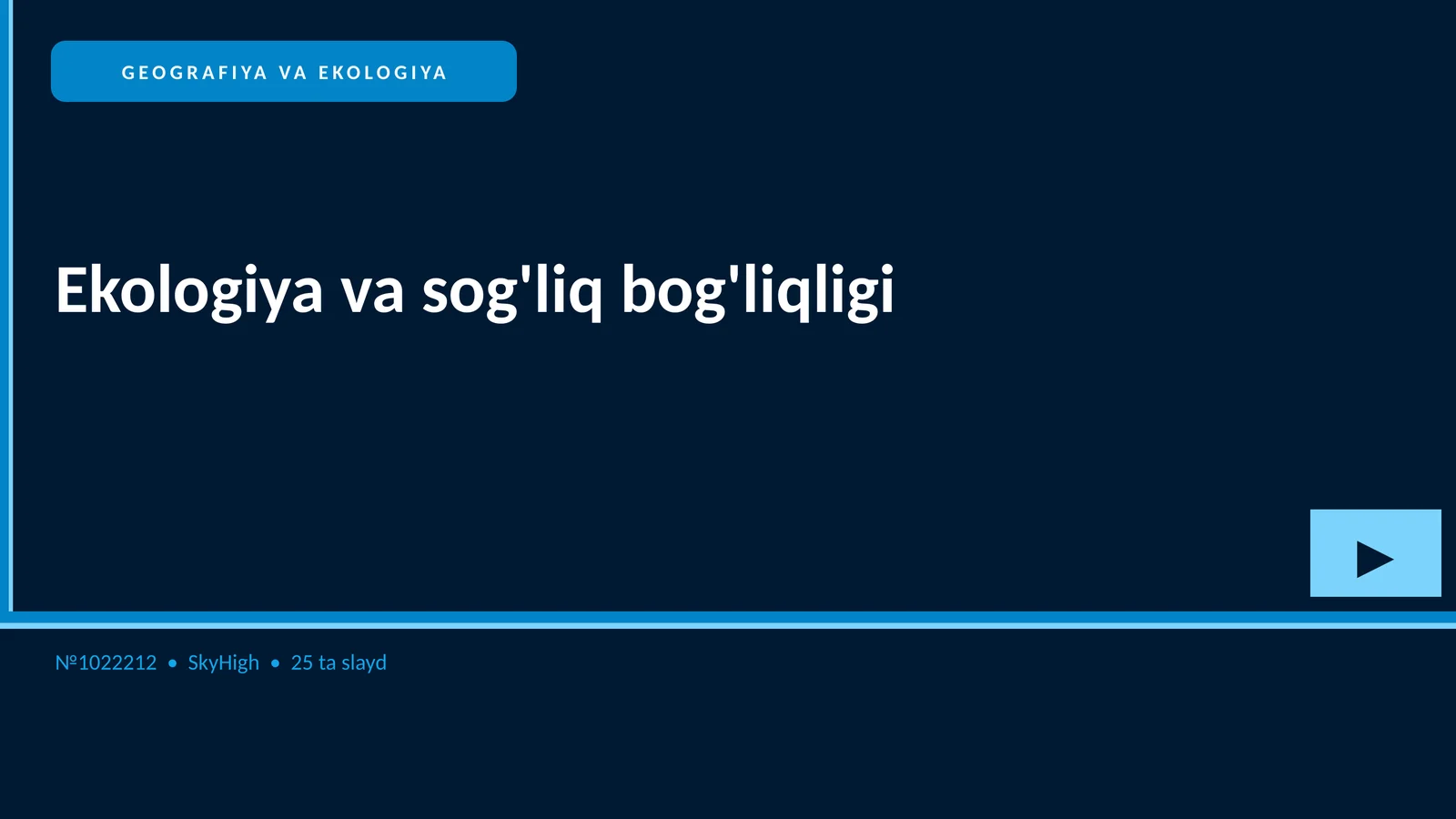 Ekologiya va sog'liq bog'liqligi