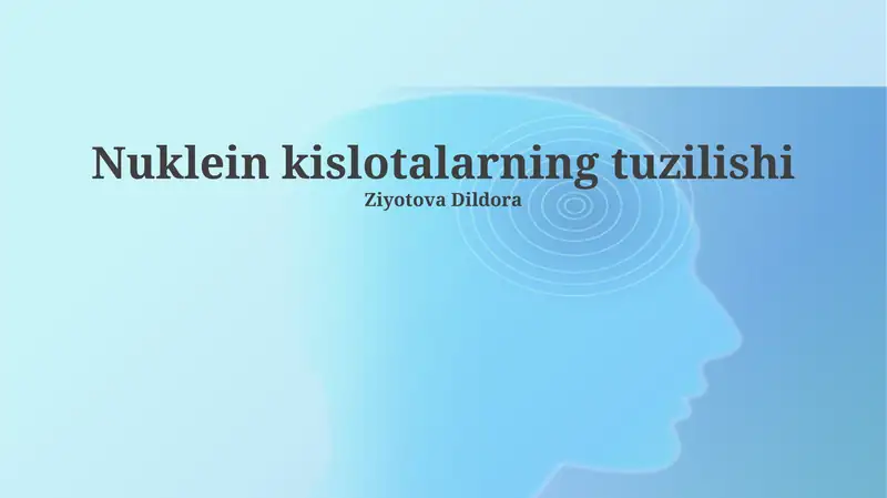 Nuklein kislotalarning tuzilishi