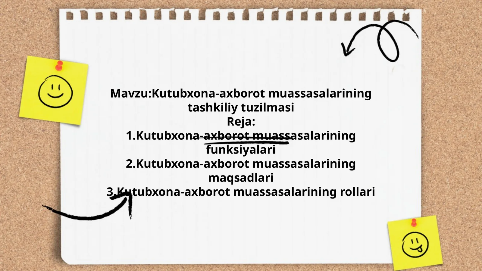 Kutubxona-axborot muassasalarining tashkiliy tuzilmasi