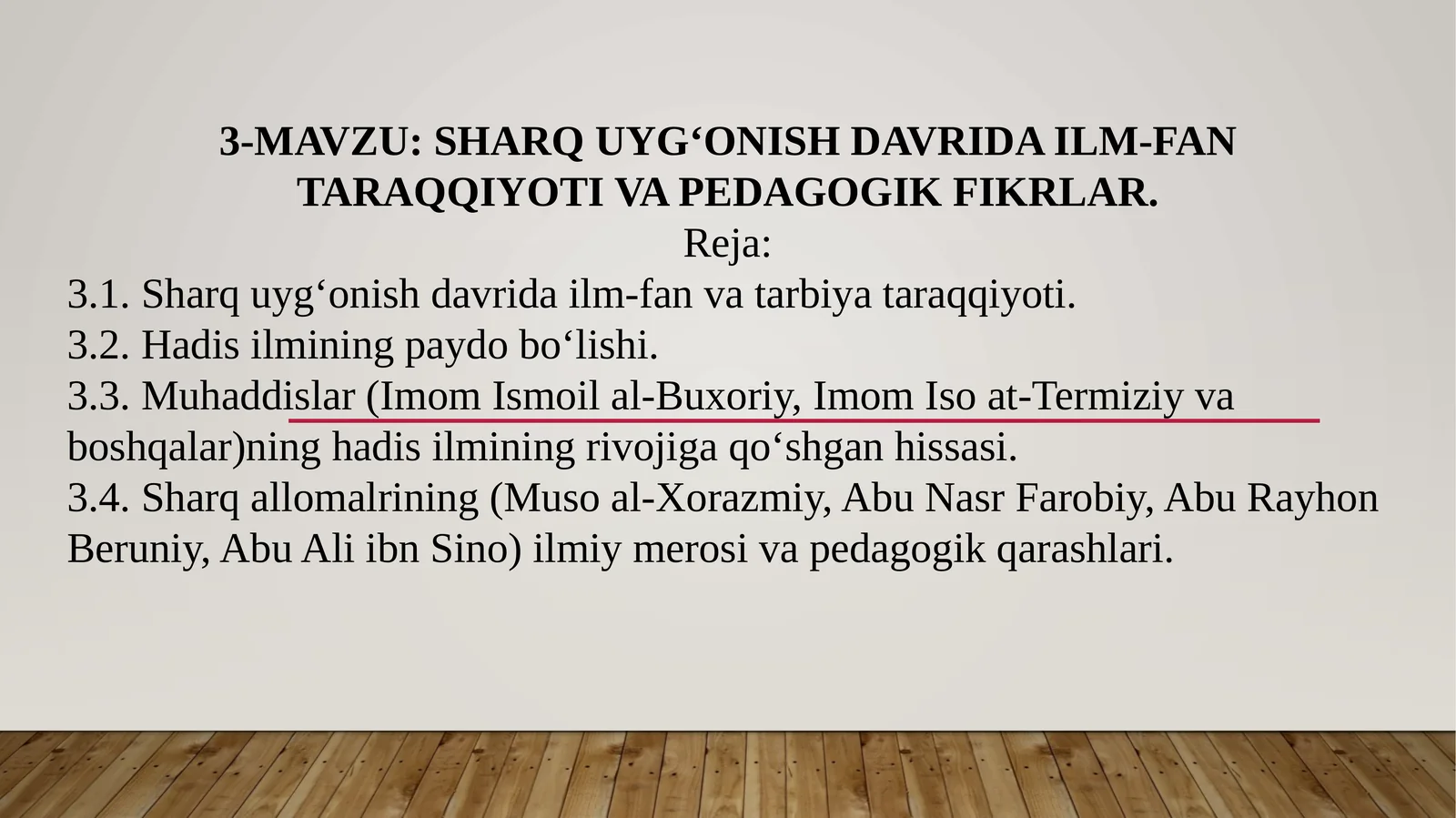 SHARQ UYG‘ONISH DAVRIDA ILM-FAN TARAQQIYOTI VA PEDAGOGIK FIKRLAR