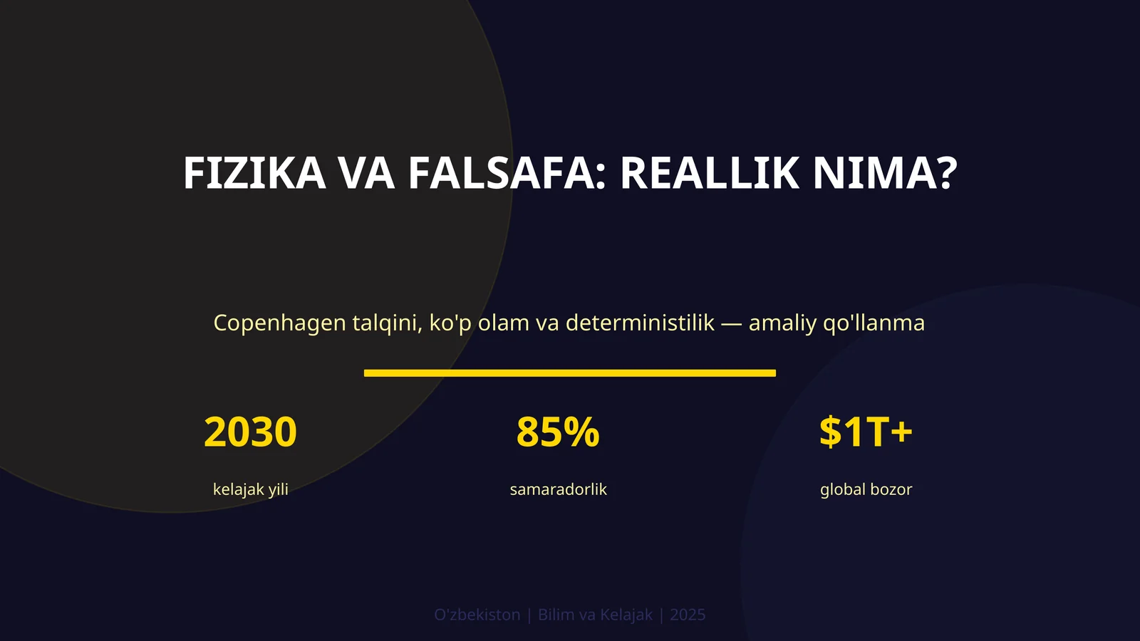 FIZIKA VA FALSAFA: REALLIK NIMA?
