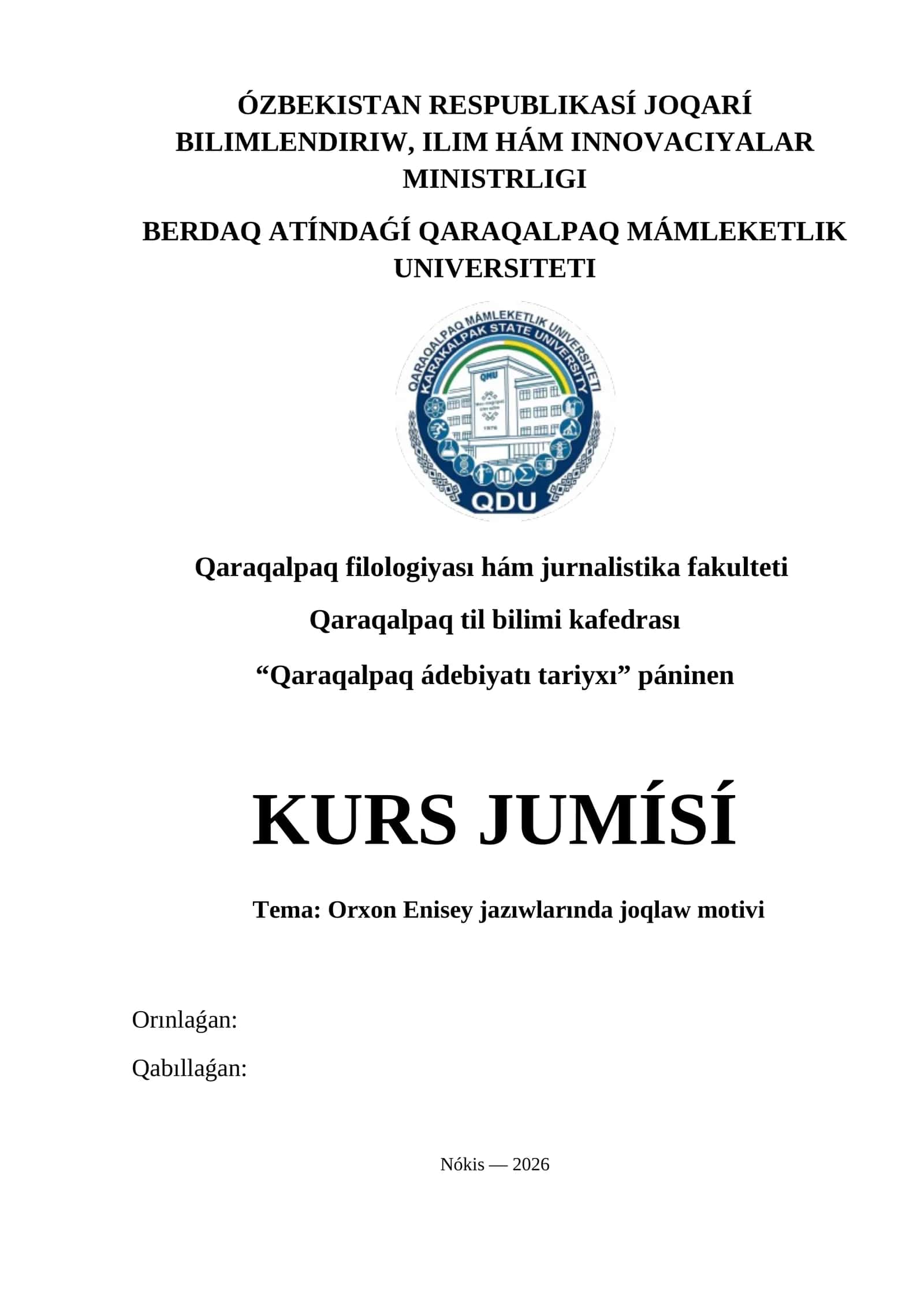 Orxon-Enisey jazıwlarında joqlaw motivi (kursavoy)