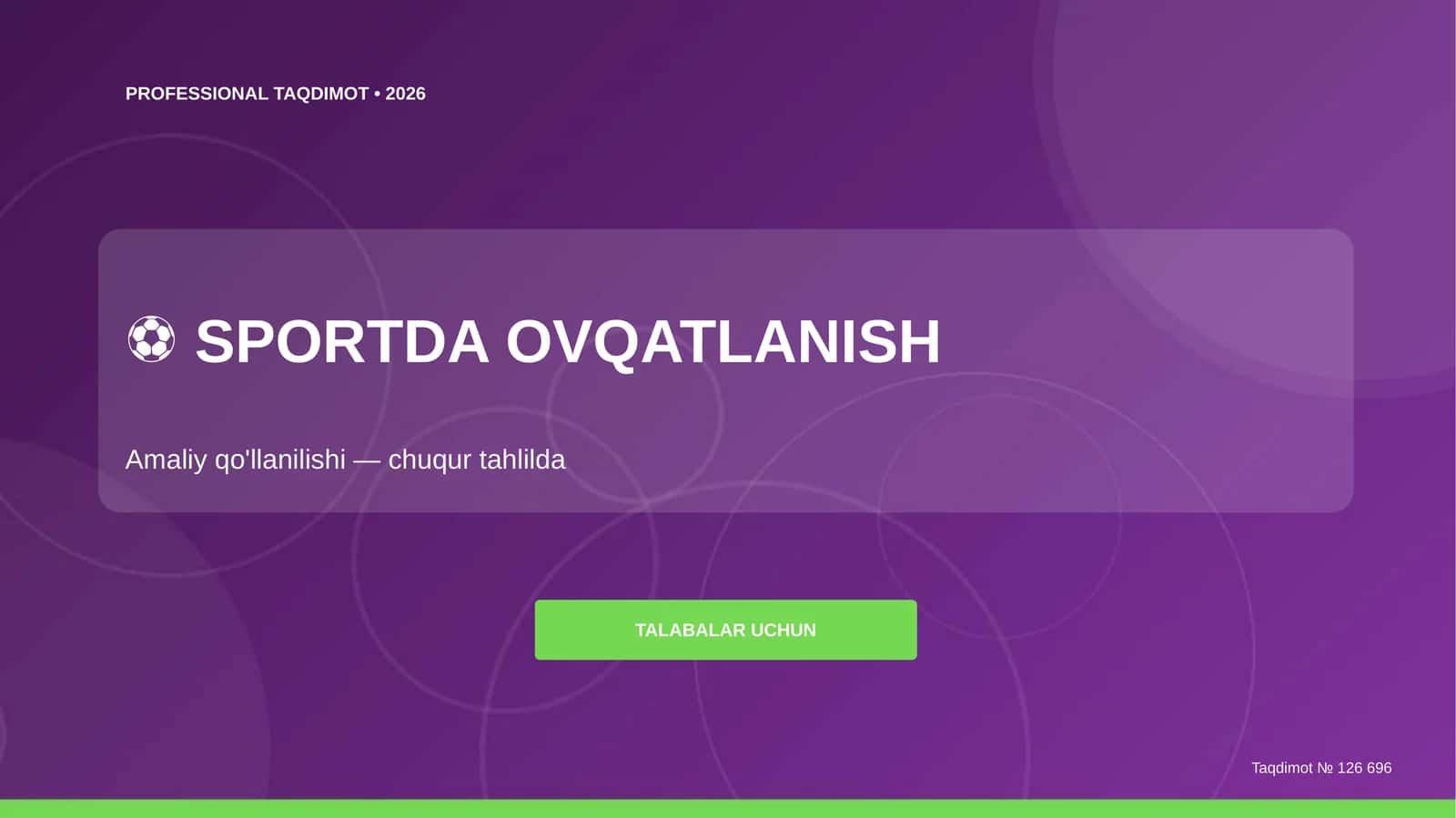 SPORTDA OVQATLANISH