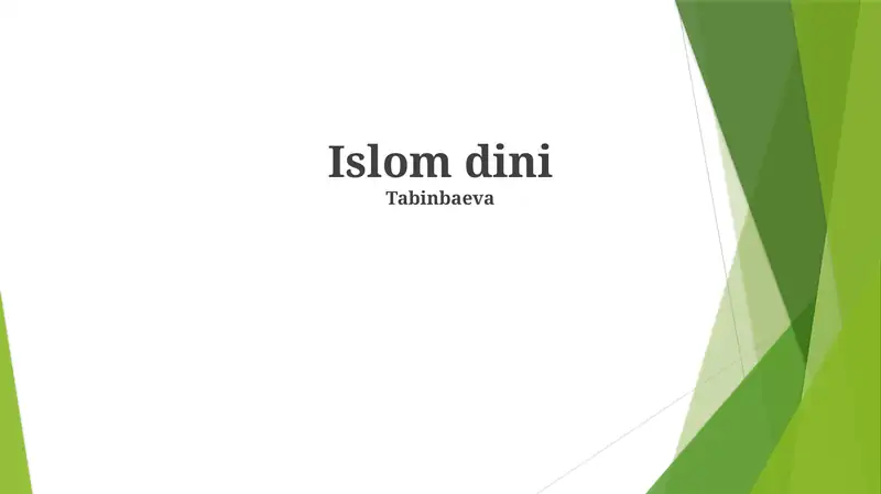 Islom E'tiqodi