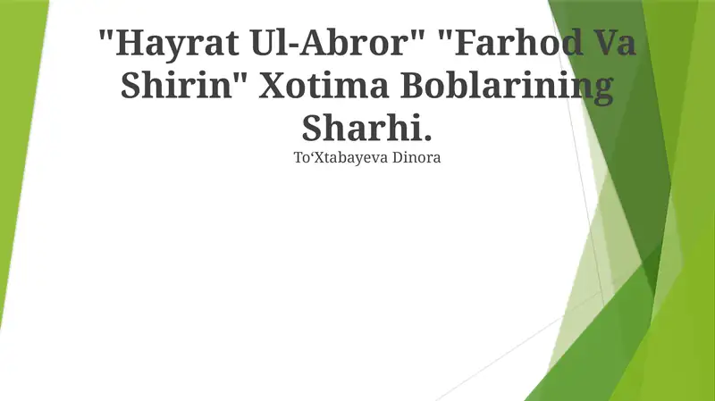 "Farhod Va Shirin"
