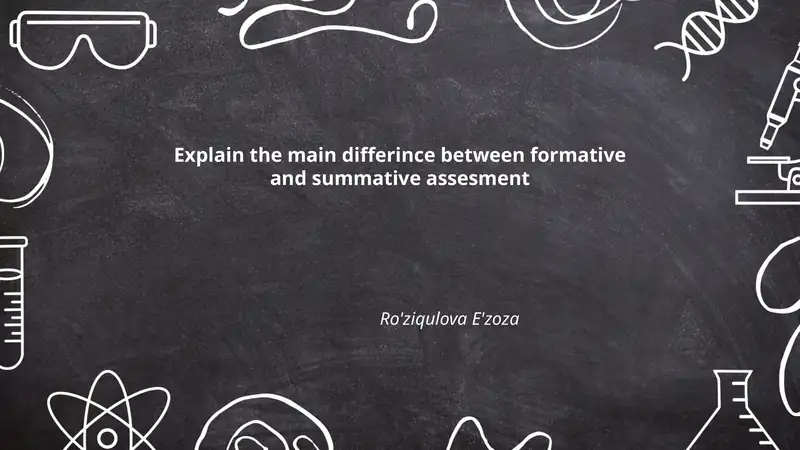 Formative and Summative Assessment