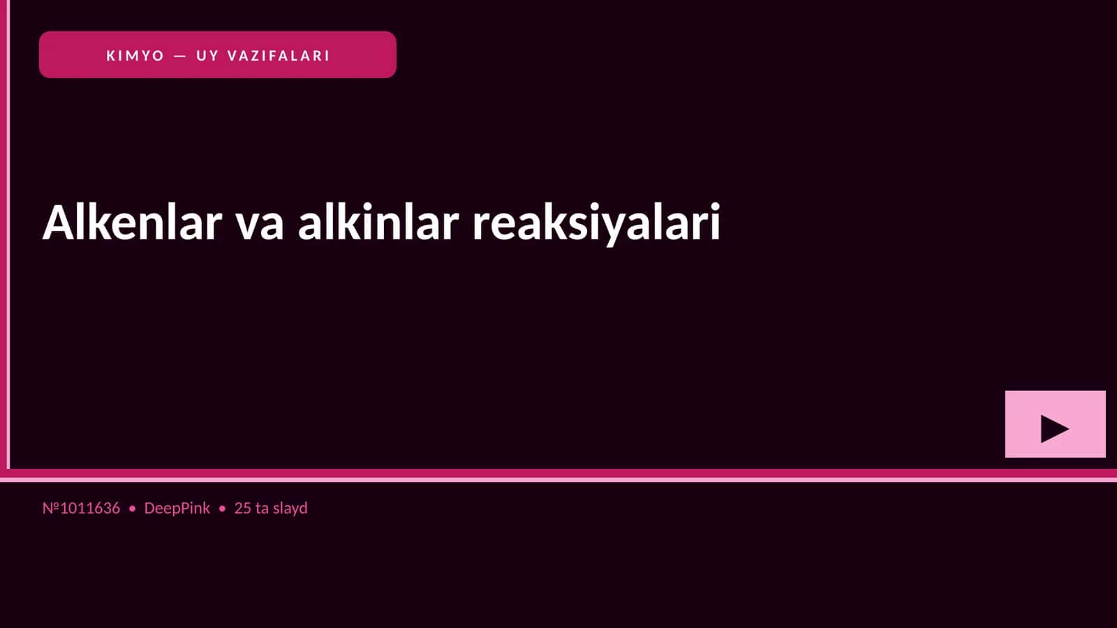 Alkenlar va alkinlar reaksiyalari