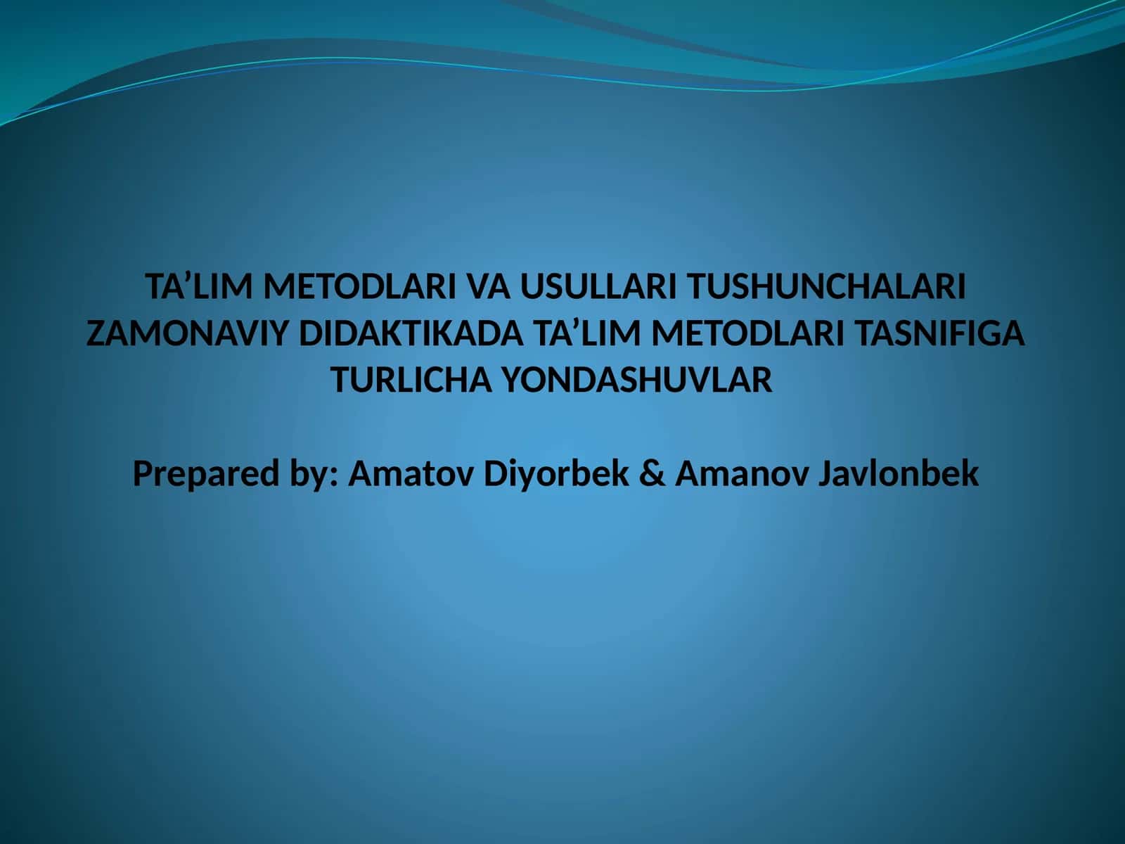 Ta’lim Metodlari va Usullari Tushunchalari