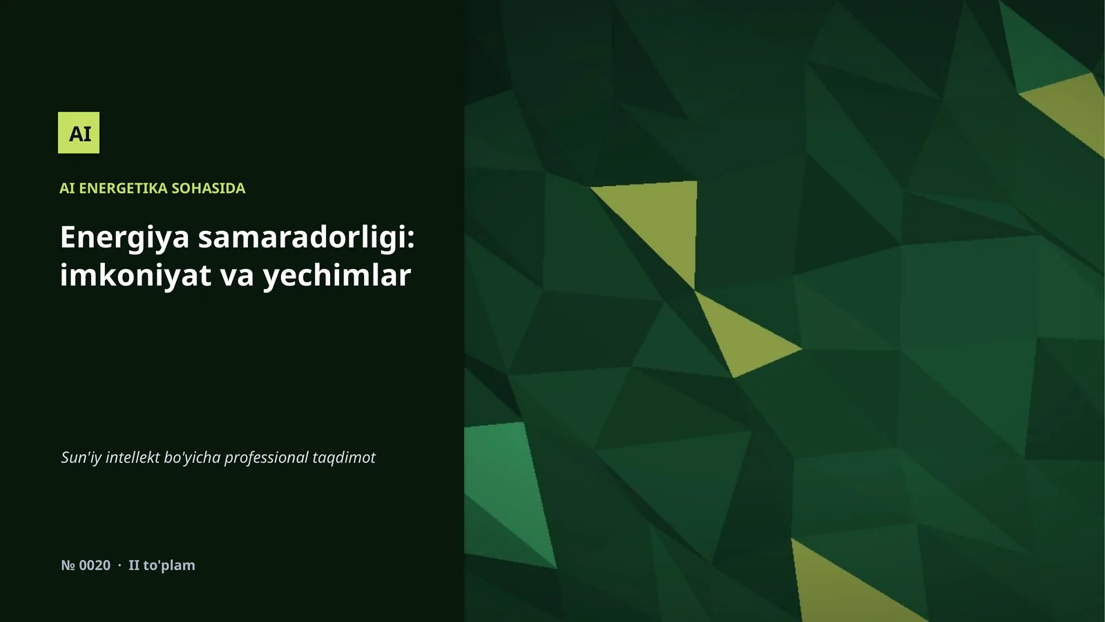 AI ENERGETIKA SOHASIDA