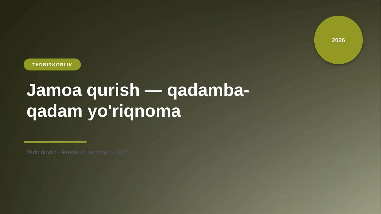 Jamoa qurish — qadamba-qadam yo'riqnoma