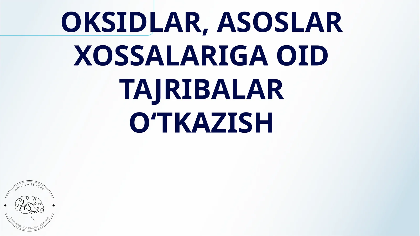 Oksidlar, asoslar xossalariga oid tajribalar oʻtkazish