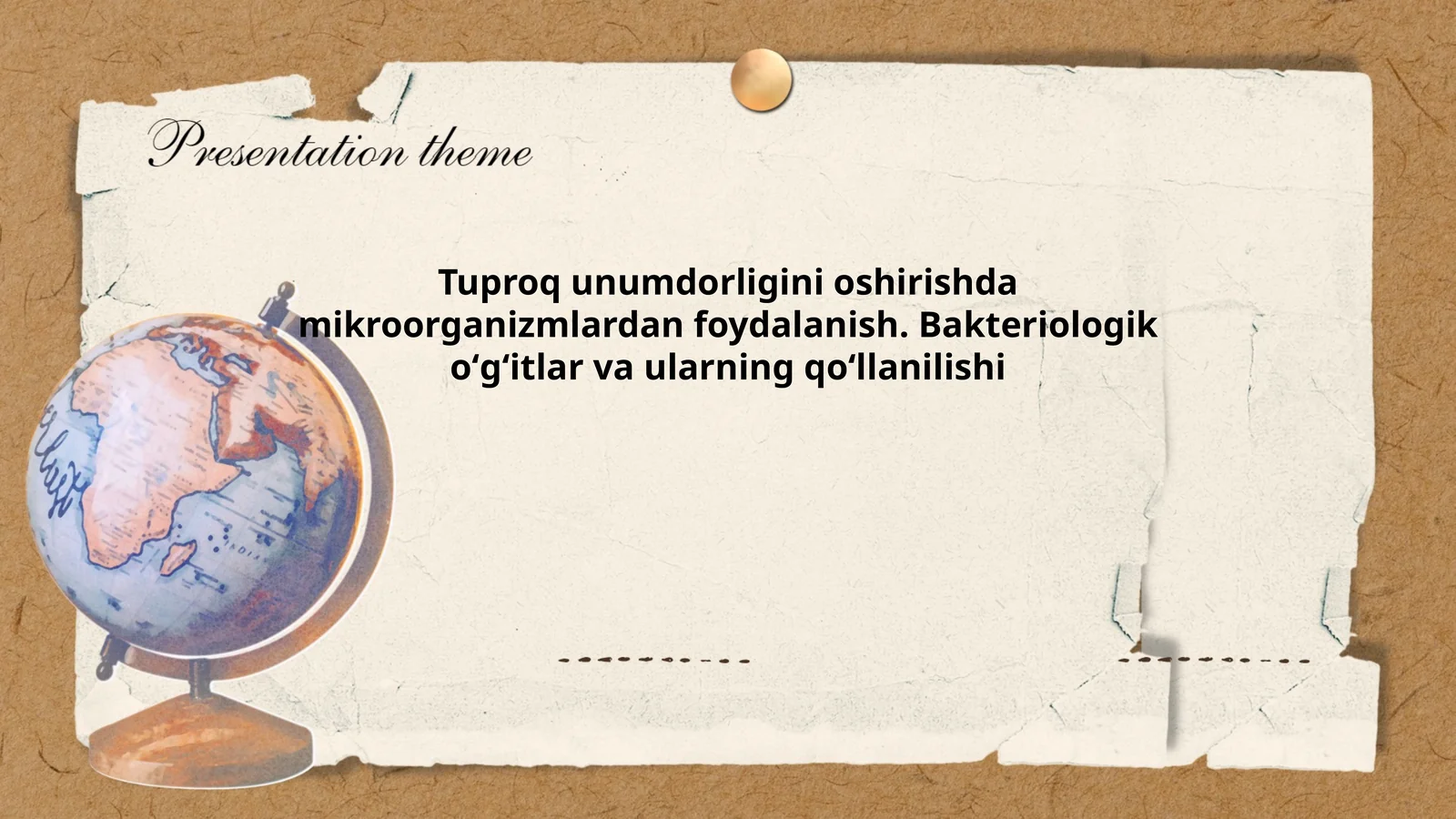 Bakteriologik oʻgʻitlar va ularning qoʻllanilishi