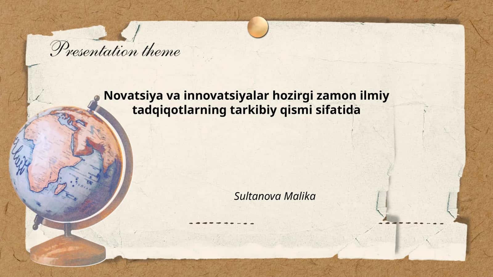 Novatsiya va innovatsiyalar hozirgi zamon ilmiy tadqiqotlarning tarkibiy qismi sifatida