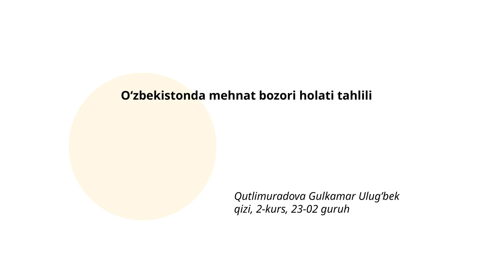 Oʻzbekistonda mehnat bozori holati tahlili