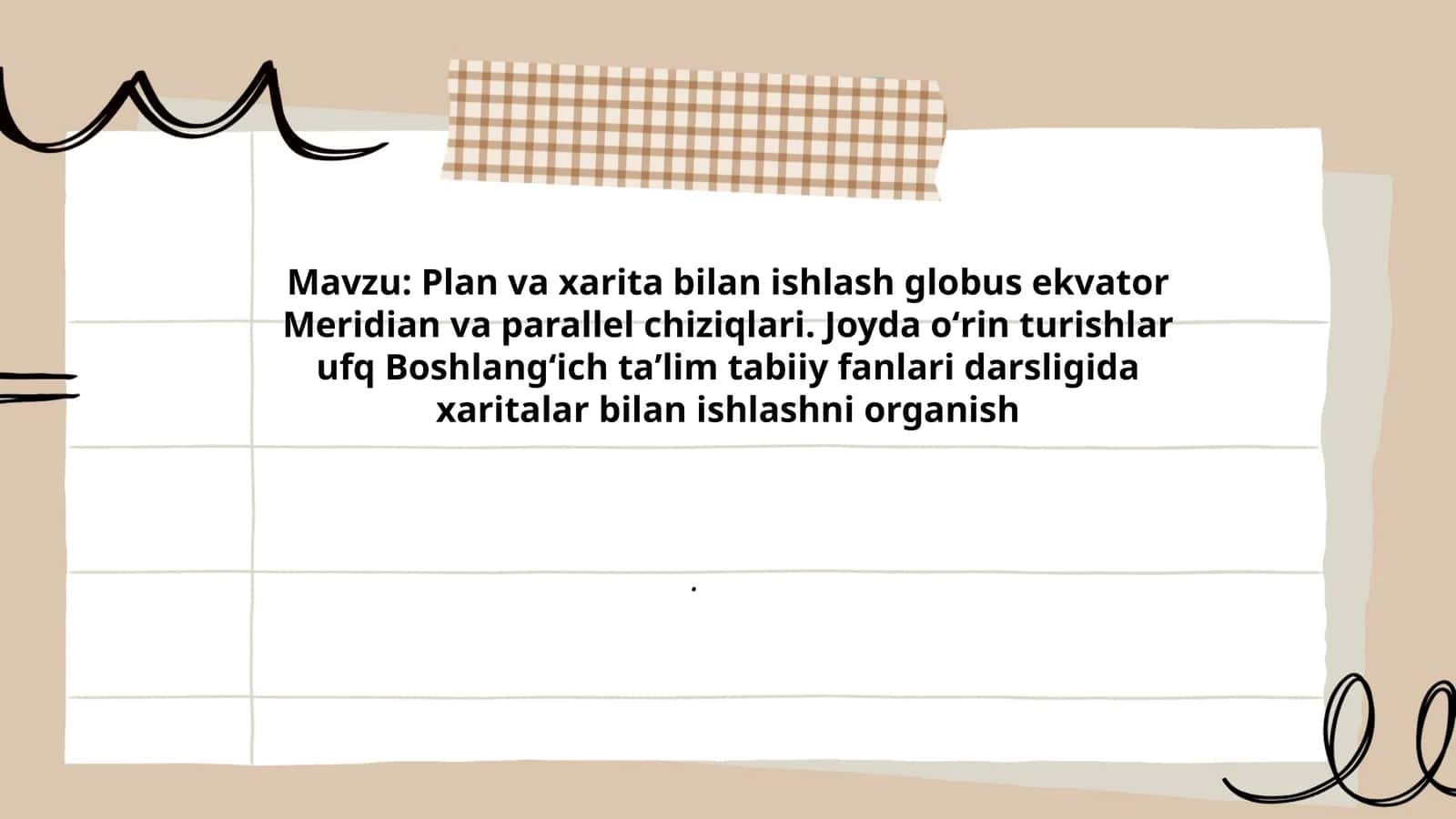 Plan va Xarita bilan Ishlash