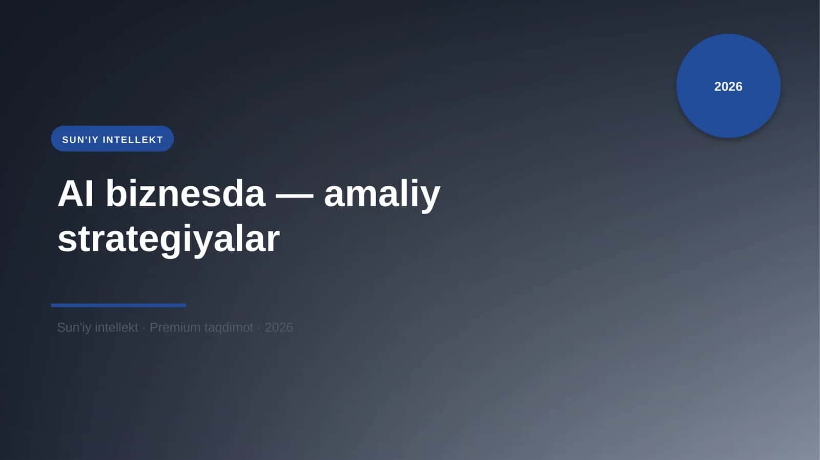 AI biznesda — amaliy strategiyalar