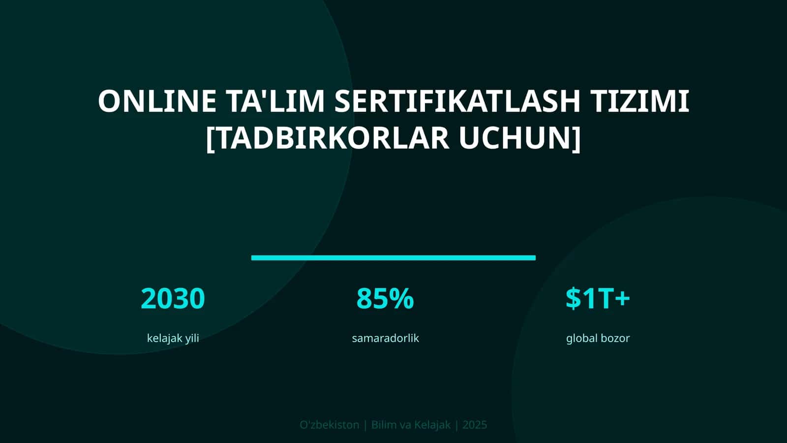 Online ta'lim sertifikatlash tizimi [TADBIRKORLAR UCHUN]