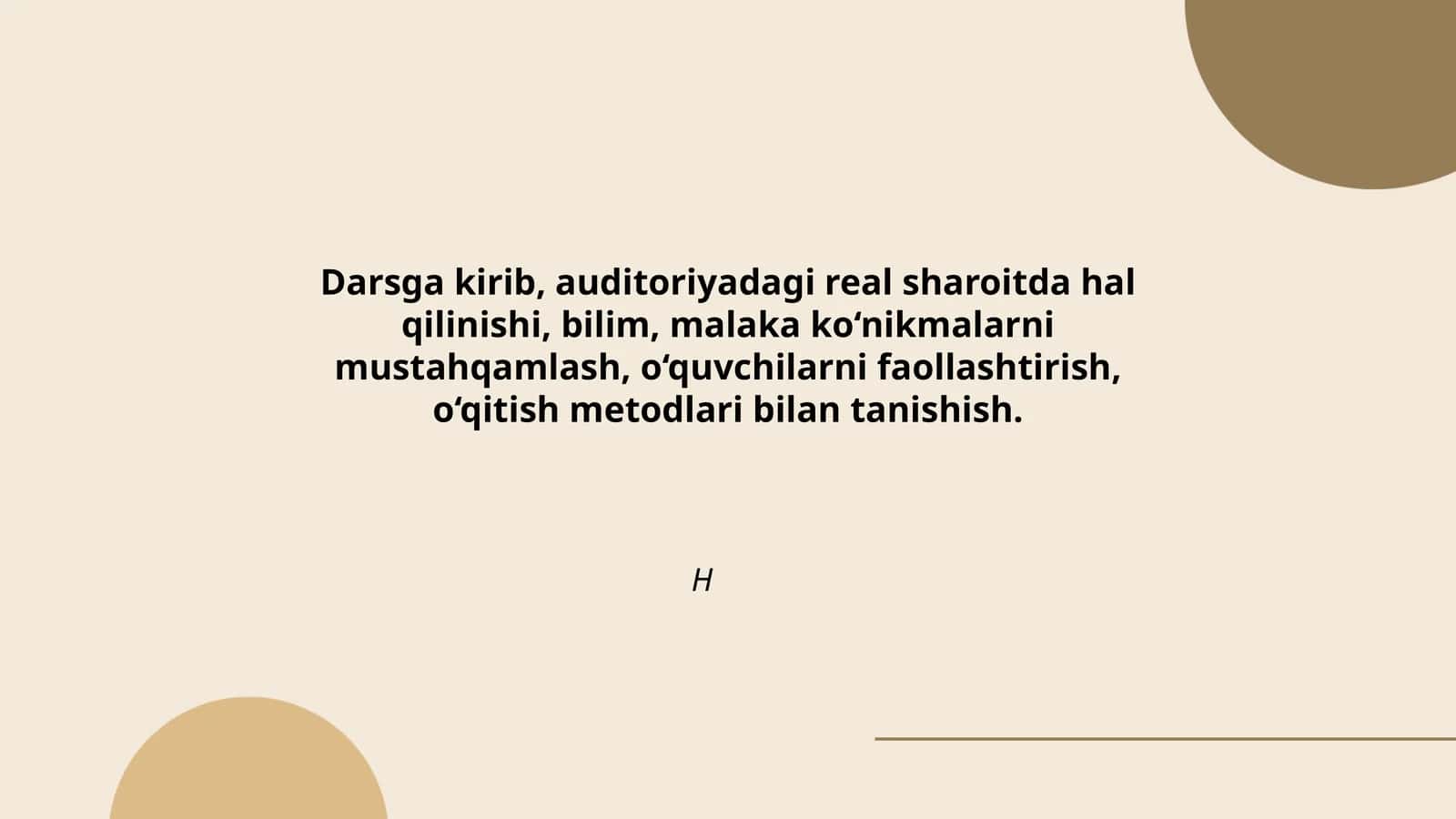 Darsni o'qitishning asosiy vazifalari