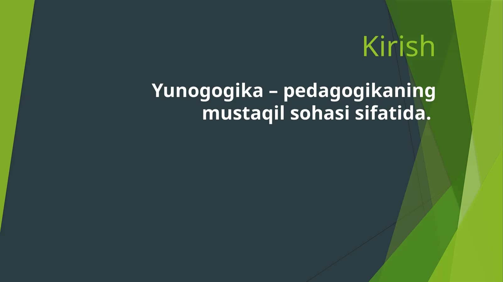 Yunogogika–pedagogika
