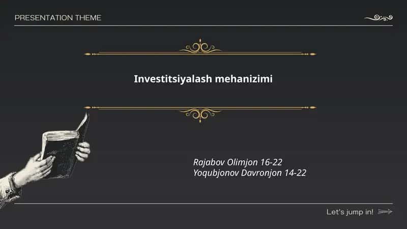 Investitsiyalash mehanizimi