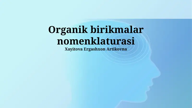 Organik birikmalar nomenklaturasi