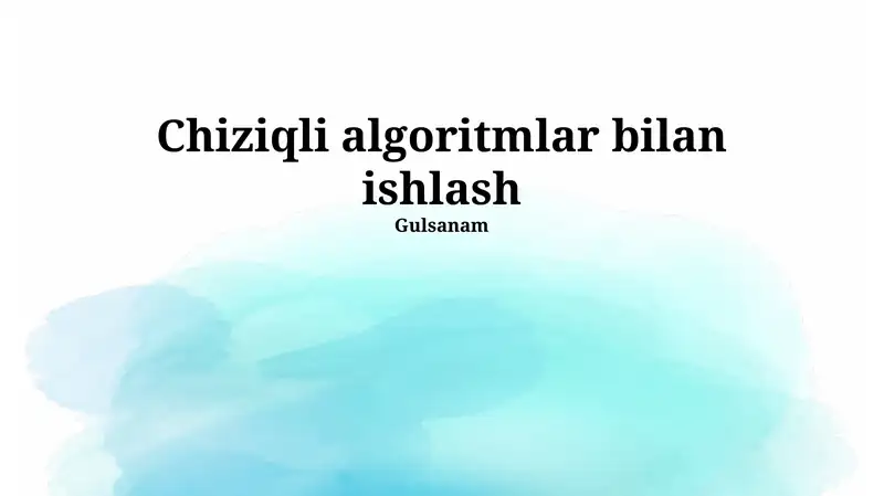 Chiziqli algoritmlar bilan ishlash