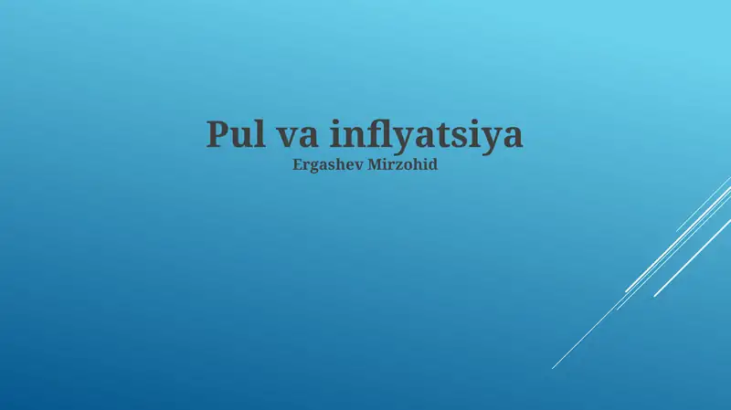 Pul va inflyatsiya