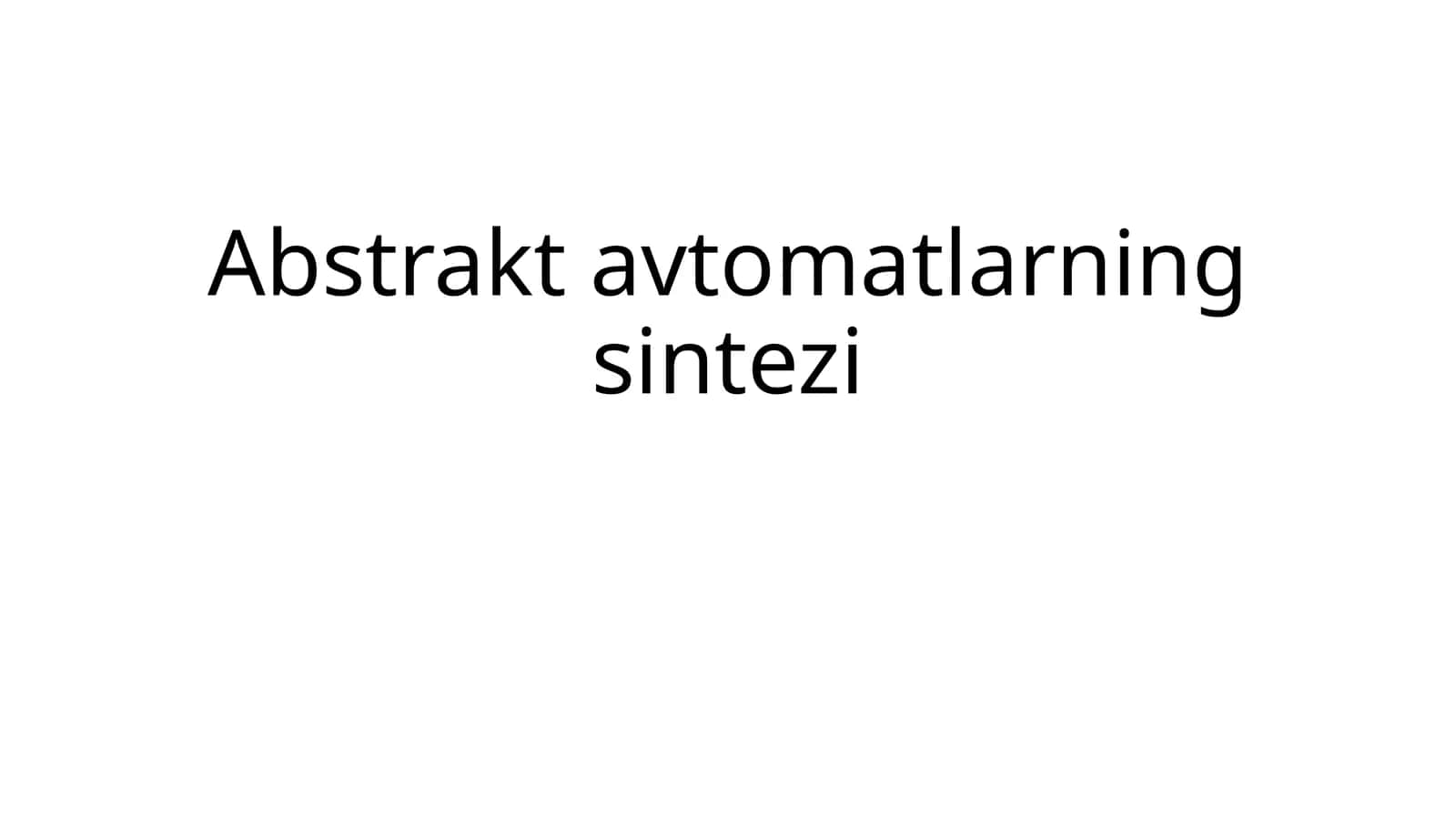 Abstrakt avtomatlarning sintezi