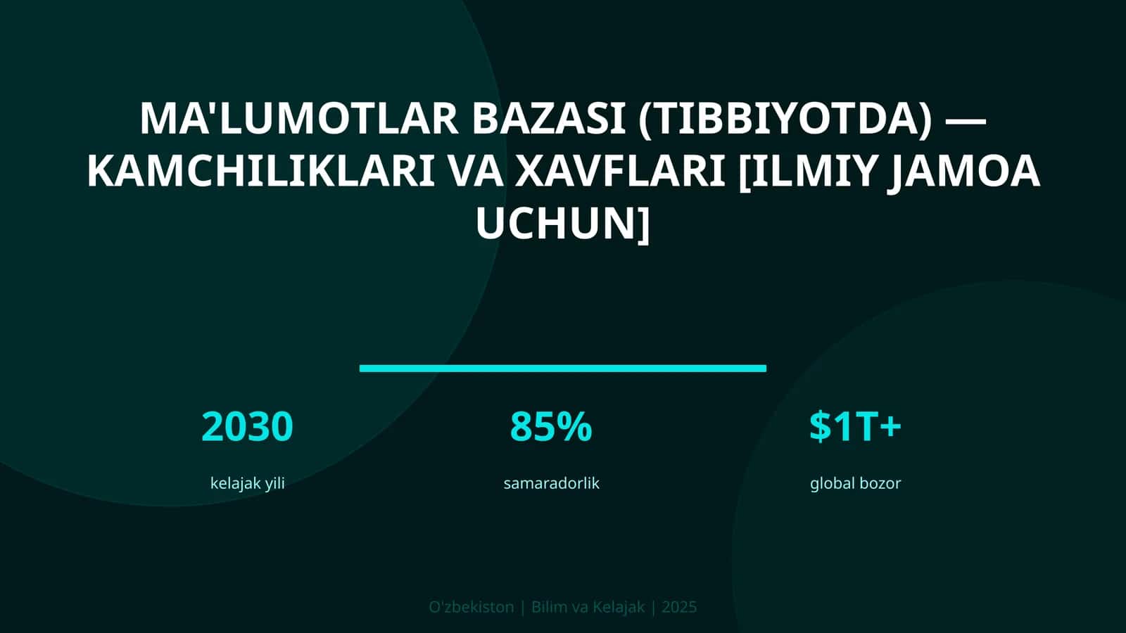 Ma'lumotlar bazasi (tibbiyotda) - kamchiliklari va xavflari [ilmiy jamoa uchun]