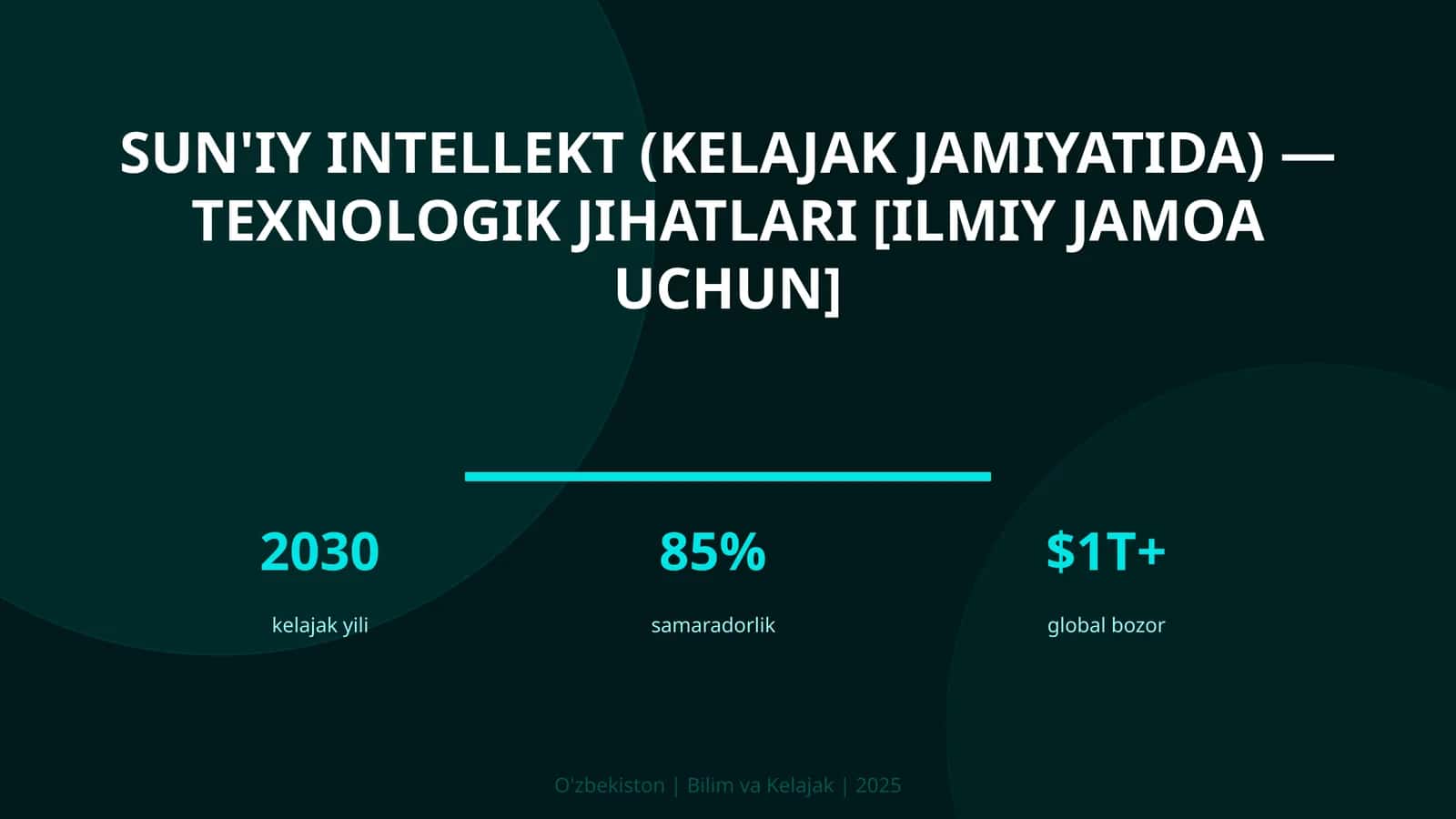 Sun'iy intellekt (kelajak jamiyatida) — texnologik jihatlari [ilmiy jamoa uchun]