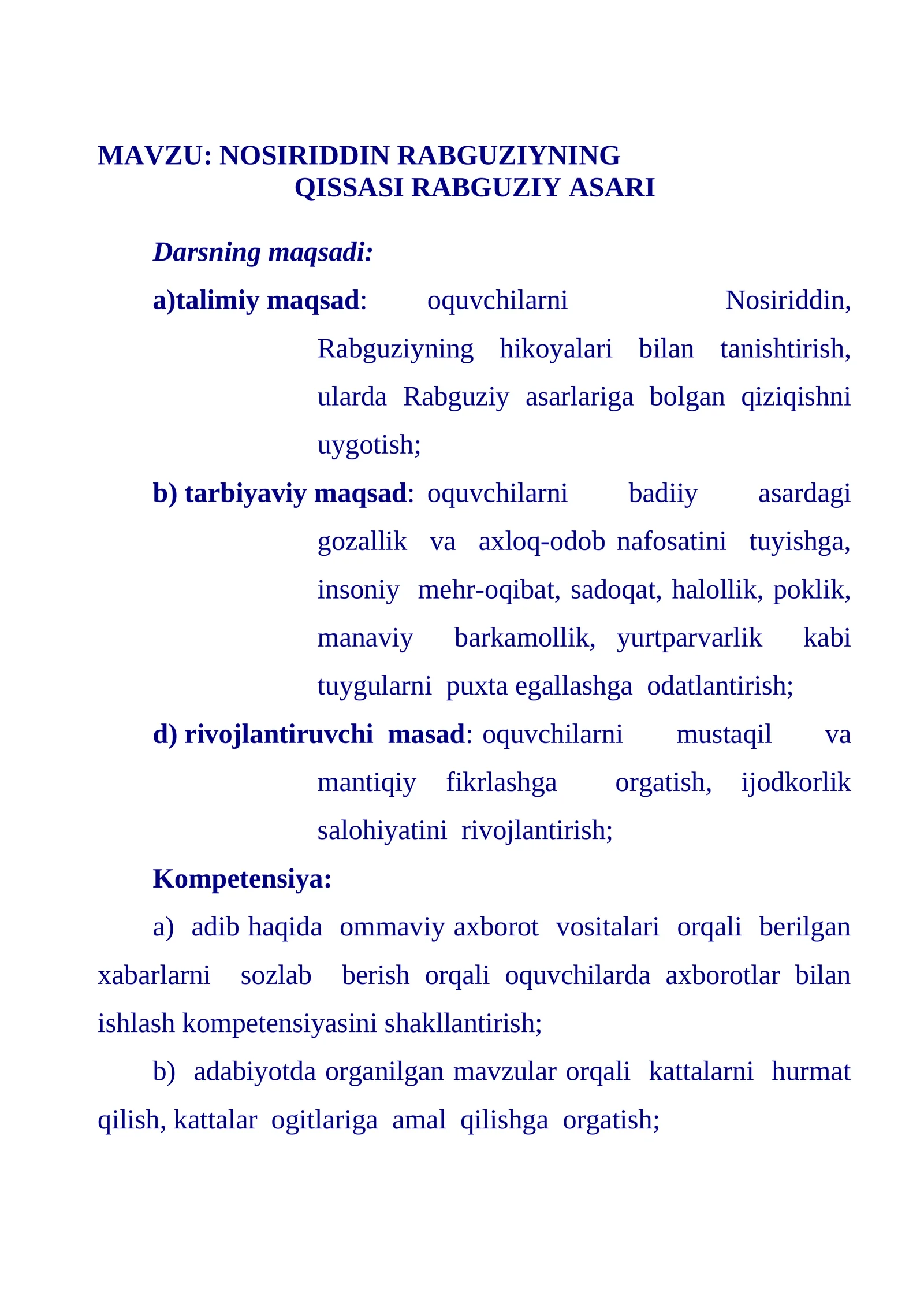 NOSIRIDDIN RABG’UZIYNING “QISSASI RABG’UZIY” ASARI