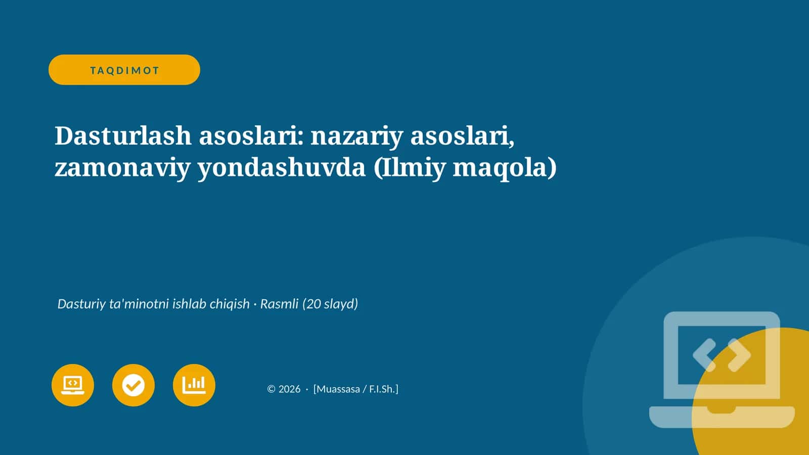 Dasturlash asoslari: nazariy asoslari, zamonaviy yondashuvda (Ilmiy maqola)